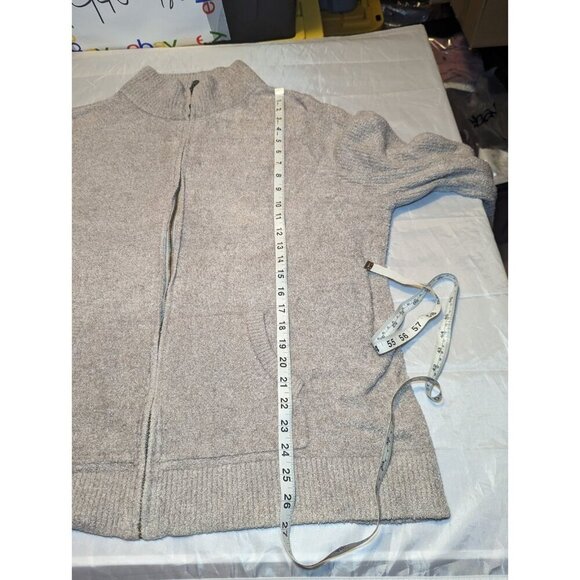 Barefoot dreams cozy chic Lite full zip fleece jacket Beige/Cream Soft Size XXL - Picture 12 of 16
